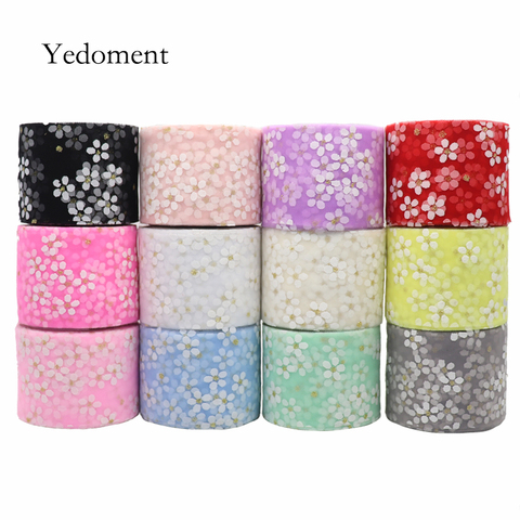 25Yards/roll 6CM Plum blossom Tulle Roll Organza Baby Shower Party Supplies DIY Hair Bows Handmade Materials Y2022091801 ► Photo 1/6