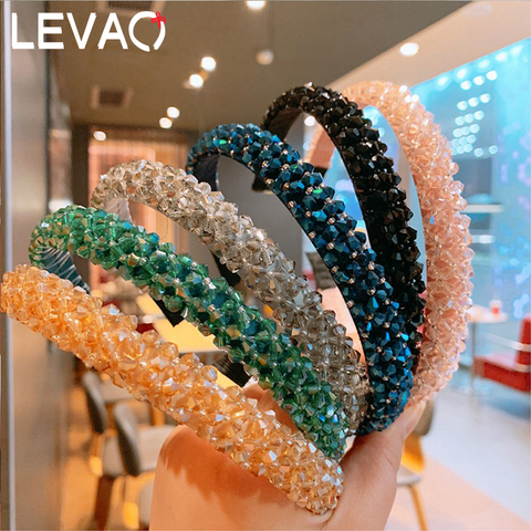 Levao Women Baroque Style Multicolor Rhinestone Hairband Wide Crystal Headbands Women wedding Hair Hoop Womens Hair Accessories ► Photo 1/6