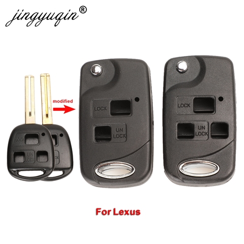 jingyuqin 2/3 Buttons Flip Remote Key Shell Case For Lexus RX300 SC430 GX470 LS400 GS300 ES330 LX470 Modified Fob Key Cover ► Photo 1/4