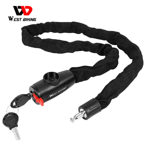 WEST BIKING Bicycle Lock MTB Road Bike Safety Anti-theft Chain Lock With 2 Keys Outdoor Cycling Bicycle Accessories Bike Lock ► Photo 1/6