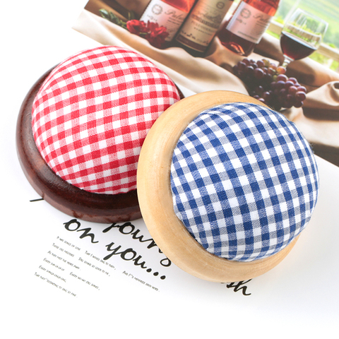 1Pc Ball Shaped DIY Craft Needle Pin Cushion Holder With Wood Bottom Sewing Pin Cushion Home Sewing Tools Accessory ► Photo 1/6