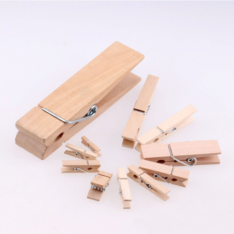100PCS 25mm/30mm/35mm Clothes Pegs Mini Wooden Multifunction Clothespins Wood Clamps For Sewing Supplies Wooden Clips ► Photo 1/4