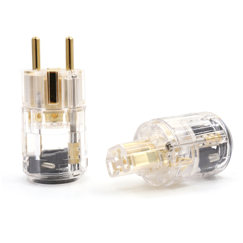 HI-End Schuko plug EU version power plugs for audio power cable 24K Gold Plated Male Plug Female IEC Connector ► Photo 1/6