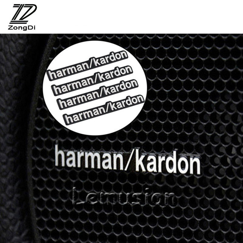 4x HARMAN KARDON Car Audio Speaker  Emblem Sticker Universal BMW MINI BENZ AUDI