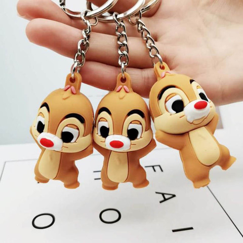 Fashion Cute 3D Anime Keychain Squirrel Key Ring Gift For Women Girls Bag Pendant Figure Charms Key Chains Jewelry ► Photo 1/5