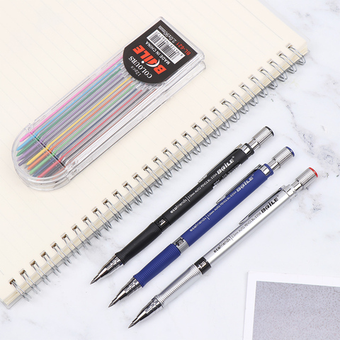 Smooth Mechanical Pencil 2.0mm 2B Drawing Writing Activity Pencil With12-Color Refill Stationery Office School Supplies ► Photo 1/6