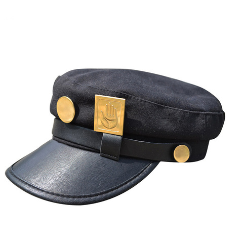 Anime JOJO JoJo's Bizarre Adventure Cosplay Cap Jotaro Kujo Cosplay Accessories Hats Army Military Flatcap Badges Anime Around ► Photo 1/6