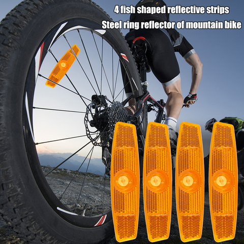 Bike Spoke Reflector 4pcs Mountain Bike Fish-shaped Steel Rim Spoke Reflectors Bicycle Wheel Rim Reflective Light Cycling Parts ► Photo 1/6