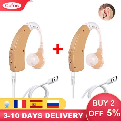 Cofoe Hearing Aid Rechargeable Hearing Aids Mini BTE Invisible USB Ear Aid Sound Amplifier For The Elderly Care Deaf Hear Aid ► Photo 1/6