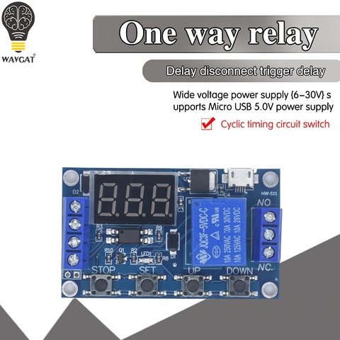 6-30V Relay Module Switch Trigger Time Delay Circuit Timer Cycle Adjustable Trigger OFF / ON Switch Timing Cycle for Arduino ► Photo 1/6