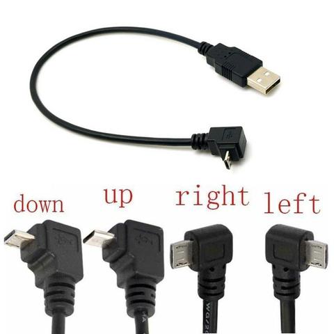 1PC 27cm Right Angle USB 2.0 Male to 90 Degree Left Micro Converter Pin USB Cable Connector Male Adapter 5 Cord Angle F0N3 ► Photo 1/6