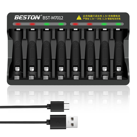8slots led Smart battery charger for 1.5v lithium li-ion aa aaa rechargeable battery lithium battery 1.5v aa aaa ► Photo 1/6