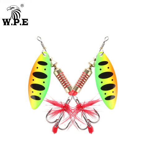 W.P.E New Spinner Lure 3pcs/lot 18 color 6.5g/10g/13.5g Hard Lure Spoon Fishing Lure with Treble Hook Metal Fishing Tackle Pesca ► Photo 1/6