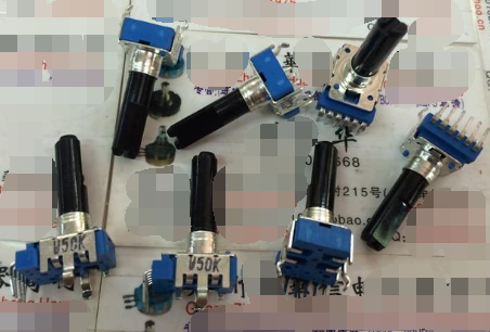 5pcs/lot 142 Vertical double potentiometer W50K handle length 23MMF 6 feet ► Photo 1/1