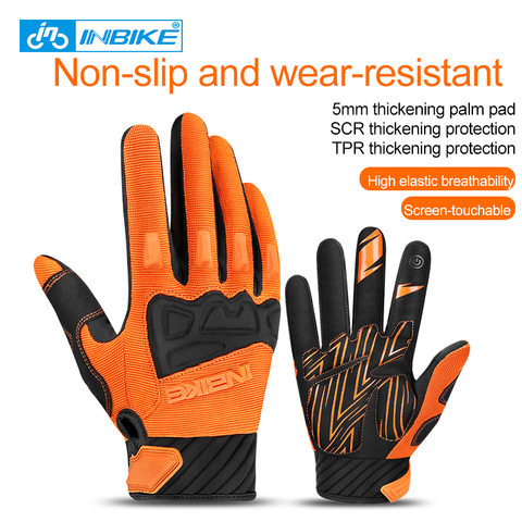 INBIKE Thickening Palm Pad Cycling Gloves Touch Screen MTB Bike Bicycle Gloves Shockproof Anti-skidding Autumn Bike Gloves ► Photo 1/6