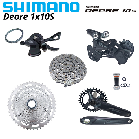 SHIMANO DEORE M4100 M5100 10s Group 1x10s SL-M4100 right SHIFT LEVER 10v RD-M5120 SGS CN-HG54 CS-M4100 46T FC-M5100-1 BB52 set ► Photo 1/6