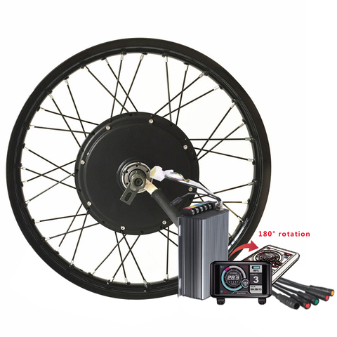 Programmable TFT Color Display QS V3 Ebike 72v 5kw Rear Wheel Electric Bicycle Motor Kit 72V 5000W Electric Bike Conversion Kit ► Photo 1/6