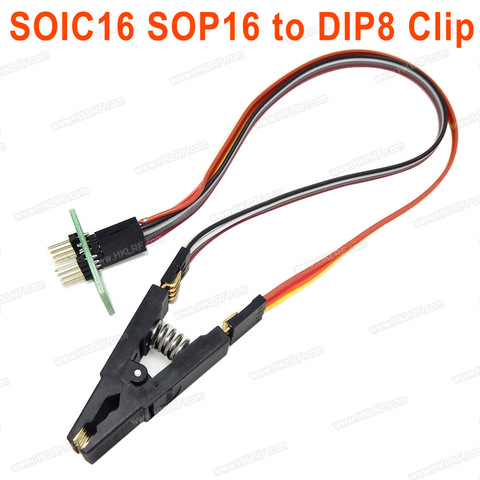 SOIC16 SOP16 To DIP8 CLIP for RT809H RT809F TL866CS TL866A TL866II EZP2010 EZP2013 TNM5000 Programmer Testing Clip ► Photo 1/6