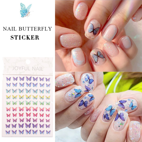 1bag/lot Popular Sticker On Nails 3D Butterfly Water Transfer Decal Foils Rose Manicure Nail Design ► Photo 1/6