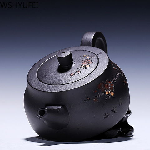 Authentic Yixing Teapot purple clay Teapot Raw ore black mud Customized Master Handmade Boutique Chinese Tea set 260ml ► Photo 1/5