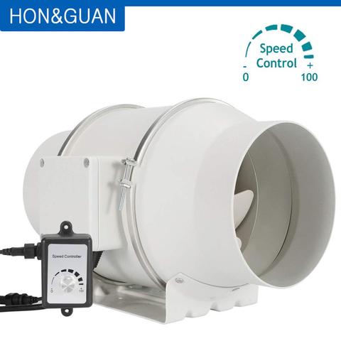 6''Inline Duct Fan with Variable Speed Controller EC Motor Ventilator 110V-240V Air Exhaust Fans for Carbon Filter Ventilation ► Photo 1/6