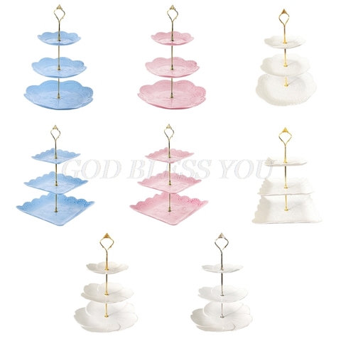 Detachable Cake Stand European Style 3 Tier Pastry Cupcake Fruit Plate Serving Dessert Holder Wedding Party Home Decor ► Photo 1/6