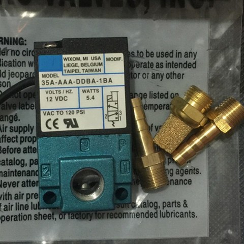 High quality 12v MAC 3 Port Electronic Boost Control Solenoid Valve 35A-AAA-DDBA-1BA 5.4W with brass kits ► Photo 1/3