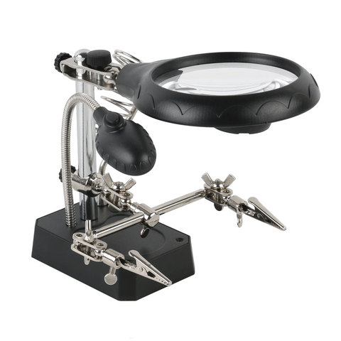5 LED Welding Magnifying Glass Auxiliary Clip Magnifier 3 In1 Hand Soldering Solder Iron Stand Holder Station Repair Tool ► Photo 1/6