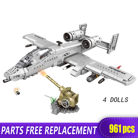 XINGBAO 06022 Military The A10 Fighter Building Blocks Thunderbolt II Warthog Fighter DIY WW2 Plane Brick Toys Gift For Children ► Photo 1/6