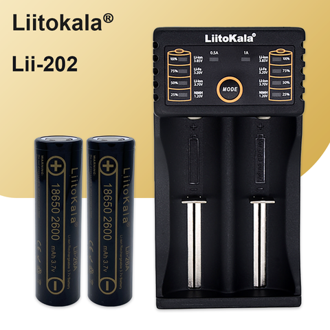 Liitokala lithium battery Lii-202 Rechargeable battery Charger for AA 18650 26650 21700 18350 14500 Batteries ► Photo 1/5