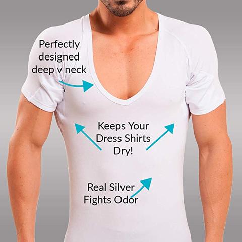 WESPROJECT Men's SLIM FIT DEEP V NECK sweatproof undershirts fight odor and block underarm sweat Import Austria lenzing modal ► Photo 1/1