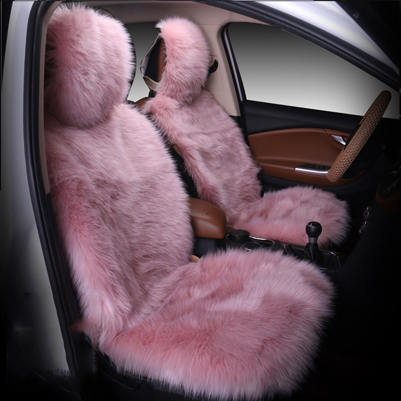 Light Pink Seat Covers Carbella Plush Sherpa Fleece Car Seat
