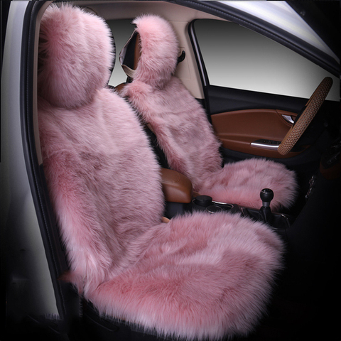 Car Seat Cover Winter Plush Fur Car Seat Protector Auto seat covers Car Seat Covers Fits Most Car, Truck, SUV, or Van (Pink) ► Photo 1/6