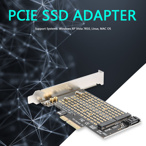 GUDGA SSD M2 NVMe to PCIE Adapter Board Expansion Cards M Key +B Key Support PCI E xpress 3.0 x4 2230-2280-2242-2260 Size SSD ► Photo 1/6
