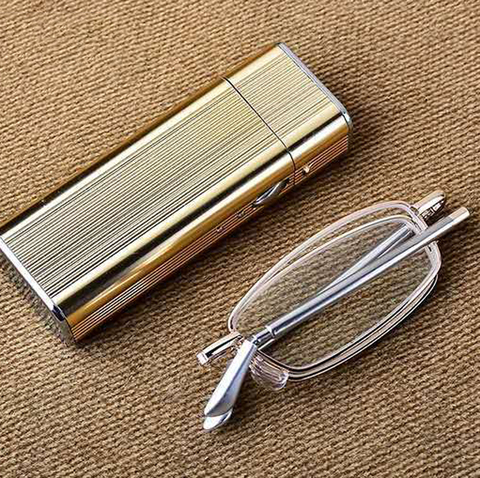 Foldable Portable Reading Glasses Anti Blu Anti Fatigue Natural Crystal Glass Lens +0.75 +1 +1.25 +1.5 +1.75 +2 +2.25 +2.5 to +4 ► Photo 1/6