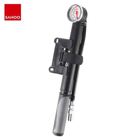 Sahoo 311418 Aluminium Alloy Mountain Road Bicycle Pump Mini Bike Air Tire Pump with Pressure Gauge Reversible Presta & Schrader ► Photo 1/6