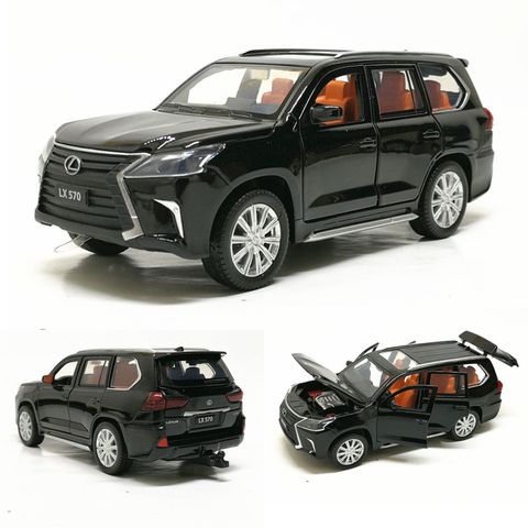 1:32 lexus LX570 alloy pull back car model diecast metal toy vehicles with sound light 6 open doors for kids gift free shipping ► Photo 1/6