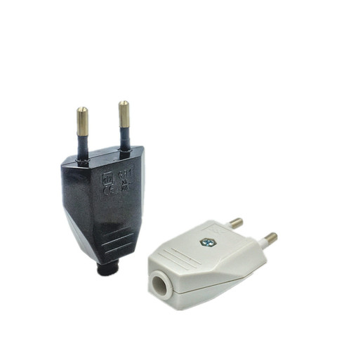 4mm Pin European EU DIY Rewireable Power Plug White Color Euro Male Detachable Plug ► Photo 1/3