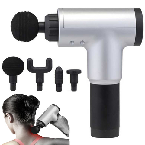 Muscle Massage Gun Sport Therapy Muscle roller Neck Massager back Body Relaxation Pain Relief Slimming Massager 4 Heads Deep ► Photo 1/6