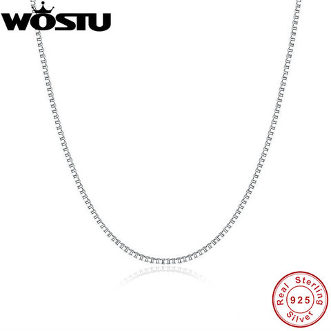 Hot Sale 45cm Real 925 Sterling Silver  Chains Adjustable Necklaces Fit For Pendant Charm For Women Luxury S925 Jewelry CQA008 ► Photo 1/6