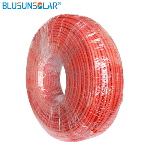 Hot selling 20/roll 4mm2/6mm2(12 AWG/10AWG) PV Cable wire red and black Copper conductor XLPE jacket WithTUV  Approval ► Photo 1/5