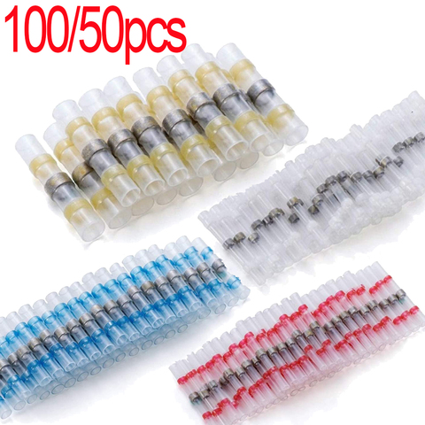 100/50Pcs Waterproof Solder Seal Heat Connector Shrink Butt Connectors Lug Terminals Electrical Wire Car Insulated Terminal ► Photo 1/6