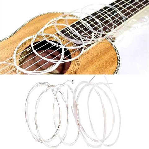New 6Pcs Acoustic Guitar Strings Nylon Silver Strings Set for Classical Classic Guitar 1M 1-6 E B G D A E Guitar Bass Part ► Photo 1/6