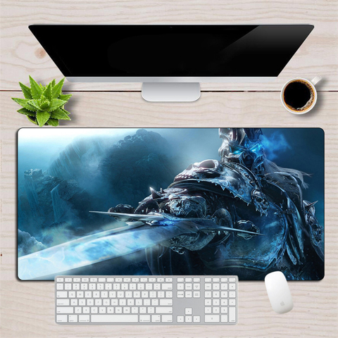 Large Wrath of the Lich King Gaming Mouse Pad Gamer XL Rubber Durable Locking Edge MousePad World of Warcraft Computer Desk Mat ► Photo 1/6