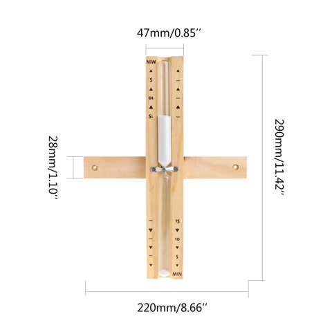 Wall-Mounted Rotating Sauna Wooden Hourglass White Sand Timer 15 Minutes GXMA ► Photo 1/6