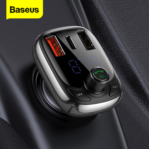 Baseus FM Transmitter Quick Charge 4.0 3.0 QC4.0 QC Fast USB Car Charger Handsfree Bluetooth 5.0 Car Kit MP3 Player FM Modulator ► Photo 1/6