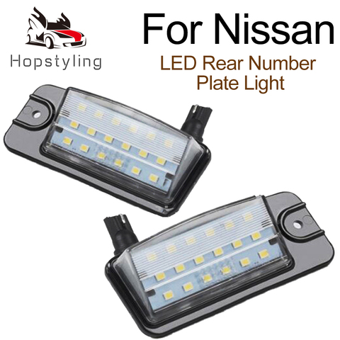 2Pcs Car LED License Number Plate Light Lamps For Nissan NV1500 NV2500 NV3500 X-Trail T32 Murano Altima Maxima Rogue ► Photo 1/6