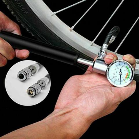 Portable Bicycle Tire Ball Inflatable Gauge High Pressure Air Pump Inflator Tire Inflator  Presta Valve MTB Mountain Bike Pump ► Photo 1/6