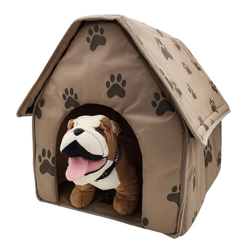 1Set Pet house Cat bed Dog house Foldable Soft Feet Printed Pet Dog Puppy Cat Kitten Cloth Bed Kennel Warm House ► Photo 1/5