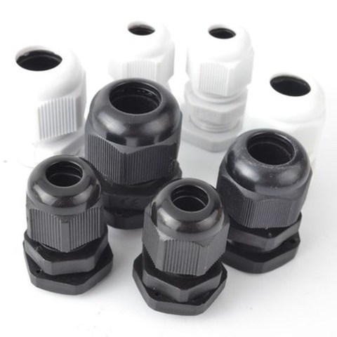 10Pcs White Black Waterproof Nylon Plastic Cable Gland Connector IP68 PG7 PG9 PG11 PG13.5 PG16 ► Photo 1/3